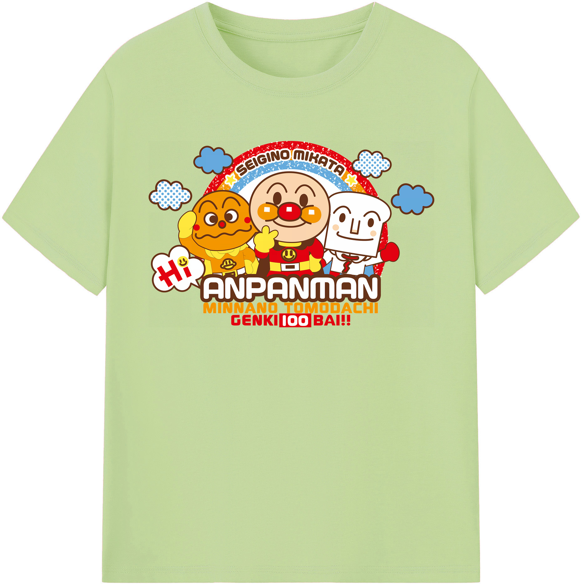 （画像用） アンパンマン Anpanman 綿100％半袖Tシャツ（フロントプリント）